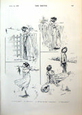 Antique Print Woman Sees Man Field Hurries Over Scarecrow Polar Bear 1893 19th