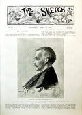 Antique Old Print Right Hon. Arthur James Balfour Study House Commons 1893 19th