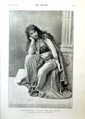 Antique Old Print Reminiscence Hypatia Miss Olga Brandon From Photograph 1893
