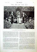 Antique Old Print The Rivals W Dendy Sadler Group Garden Loch Katrine 1893