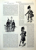 Antique Old Print Black Watch Uniforms Officer Sergeant Captain Boynton 1893