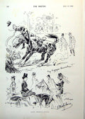 Antique Old Print Last Week'S Paris Man Thrown Horse Ladies Gents Riding 1893