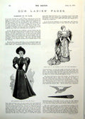 Antique Old Print Ladies Page Miss Roselle Man And Woman Dress Act Ii 1893 19th