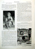 Antique Old Print Junior Page Lucie Girl Seated Step Boys Playing Snow 1893