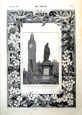 Old Print Lord Beaconsfield'S Statue Westminster Political Sketches 1893 19th