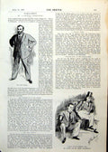 Antique Old Print Parliament John Burns Austen Joseph Chamberlain Play 1893