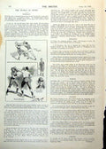 Antique Print Sketches Boxing Lightweights Heavyweights Interested Man 1893