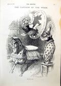Old Antique Print Home Rule Cartoon Horse Majority Racing Notes Dog 1893 19th