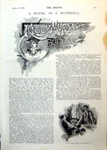 Old Print Kitty Murnanes Suitors Abridged Two Men Lady Fan Proposal 1893 19th