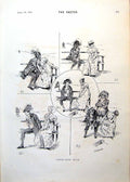 Antique Print Cobbler'S Wax Lady Gent Seated Kissing His First Speech 1893