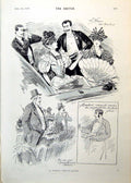 Old Print Paris Entr'Acte Ladies Fans Bonbons Stretching Legs Seller 1893 19th