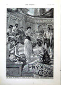 Old Antique Print Fry'S Pure Concentrated Cocoa Advert Wreath Head 1893 19th