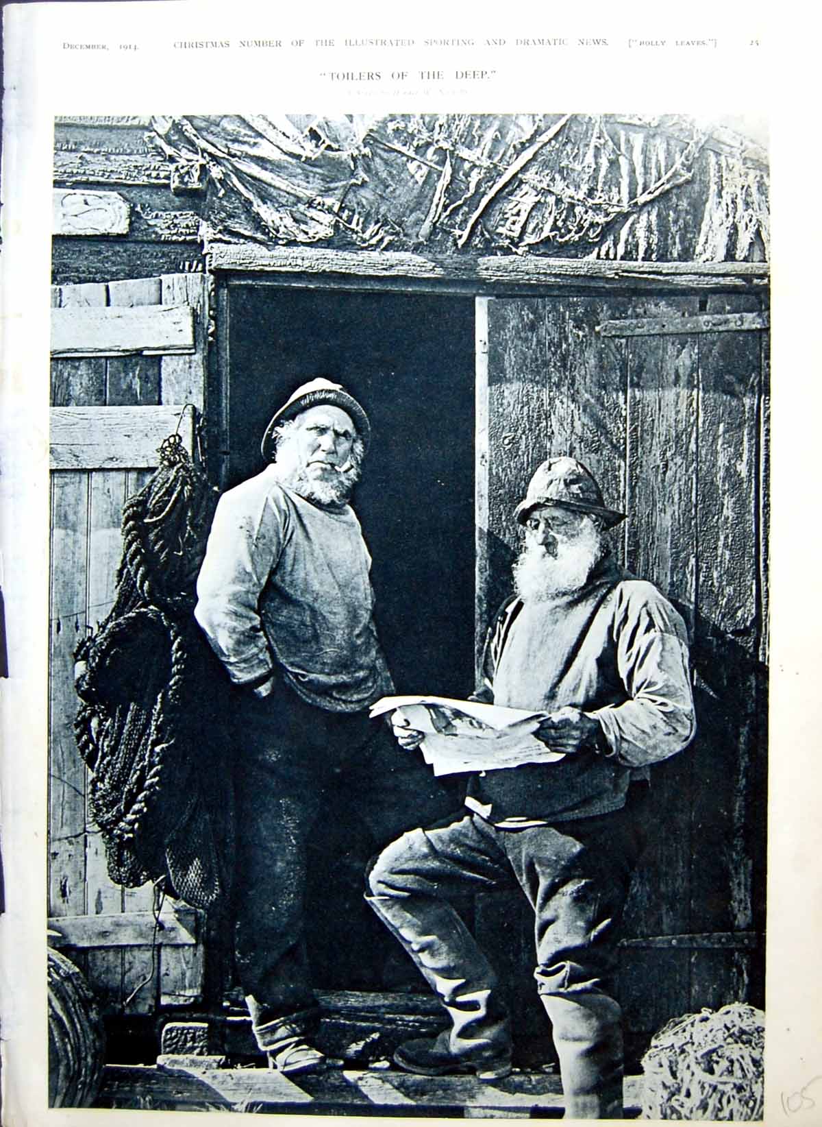 Old Toilers Deep Fishermen Study Children Ice Heavy Man Bribery 1914 20th