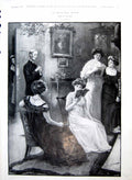 Old Print Wal Paget A Killing Bait Ladies Seated Fans Books Reverend 1909 20th
