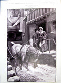 Old Flirtation Aj Gough Lady Steps House Man Leaning From Horse 1909 20th