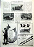 Antique Old Print Cars For War Office Doctors Adverts Ushers Michelin 1910
