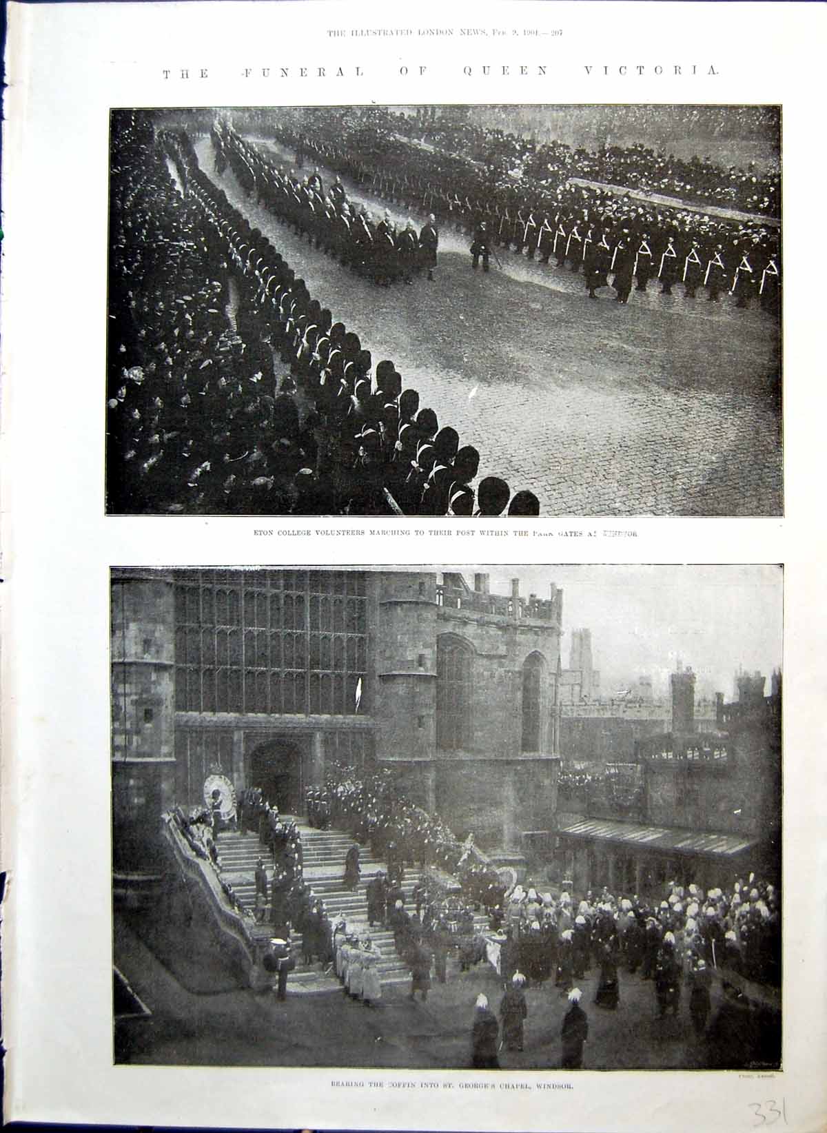 Old Eton College Volunteers Bearing Coffin Windsor Ladies Page 1901Victorian