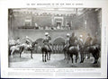 Antique Old Print Proclamation George V Trumpeters Access City Carriage 1910