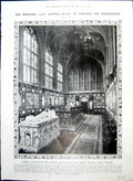 Antique Print Albert Memorial Chapel Windsor Grandchildren Late King 1910 20th