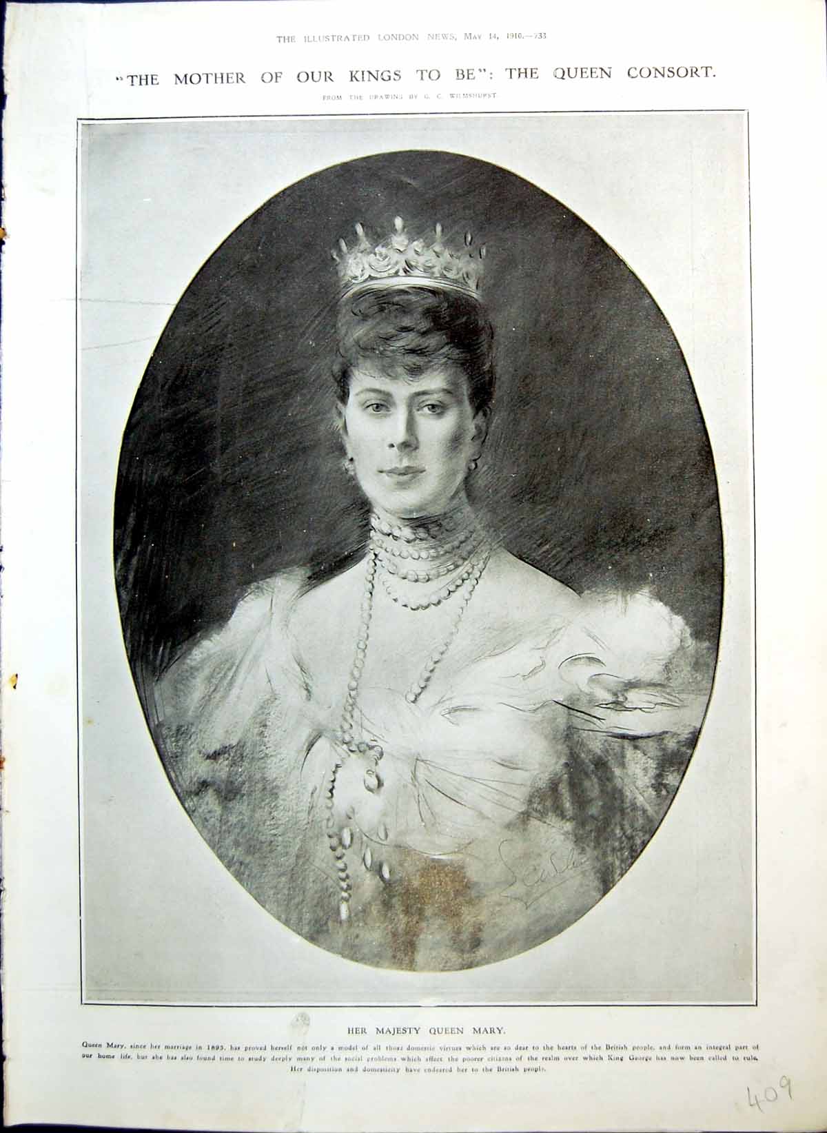 Old Queen Consort Mary King George'S First Official Act Accession 1910 20th