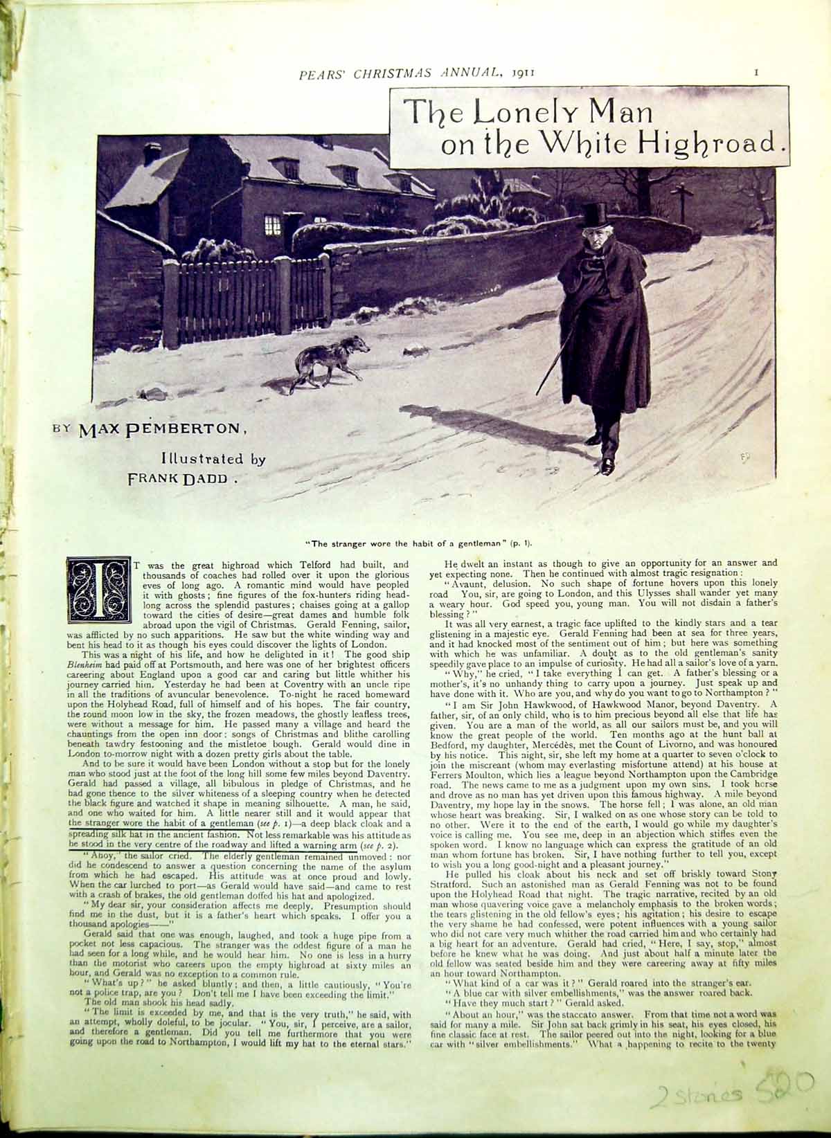 Old Stories Pears Frank Dadd Man Car Snow Gentlemen Lady Horse 1911 20th
