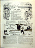 Old Print Religious Poem Ladies Relaxing Hammock Ground Pears Story 1914 20th