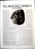 Antique Old Print PearsStory Woman Letter Fallen Foe Lady Hall Stand 1915