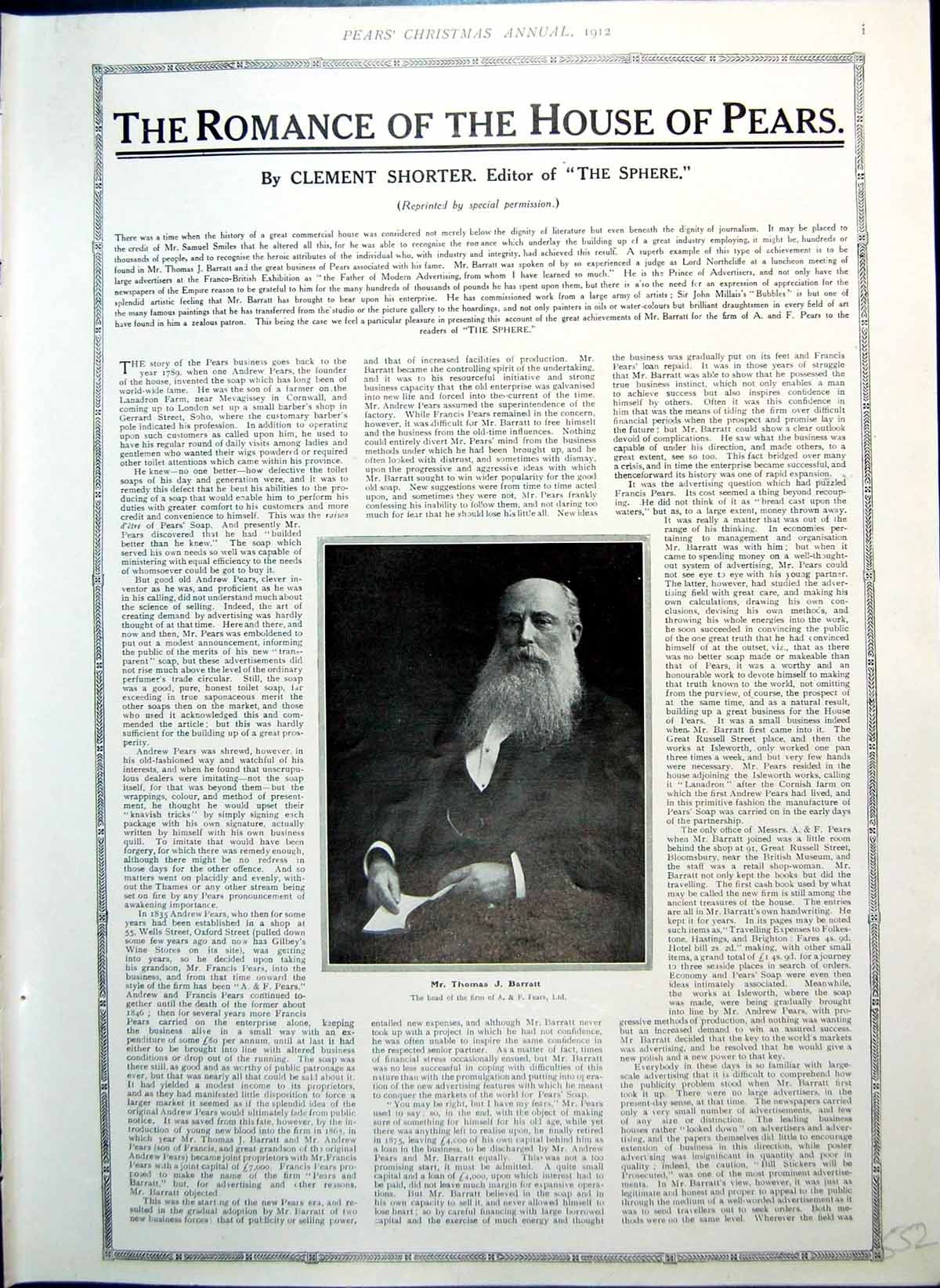 Antique Old Print Romance House Pears Thomas J Barratt Outfitters Works 1912