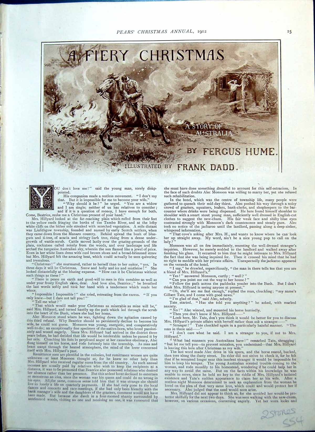 Antique Old Print Pears Stories Fiery Christmas Frank Dadd Honour Ship 1912