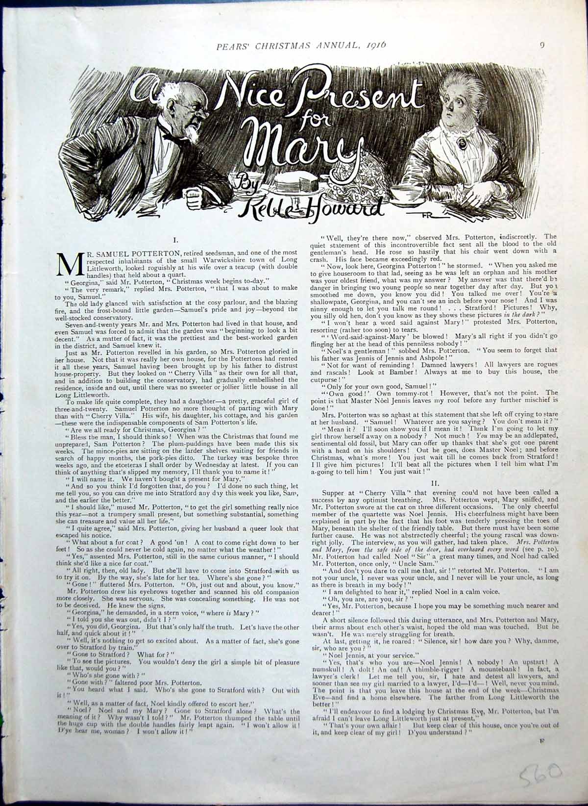 Old Nice Present Mary Pears Story Ladies Listening Door Romance 1916 20th