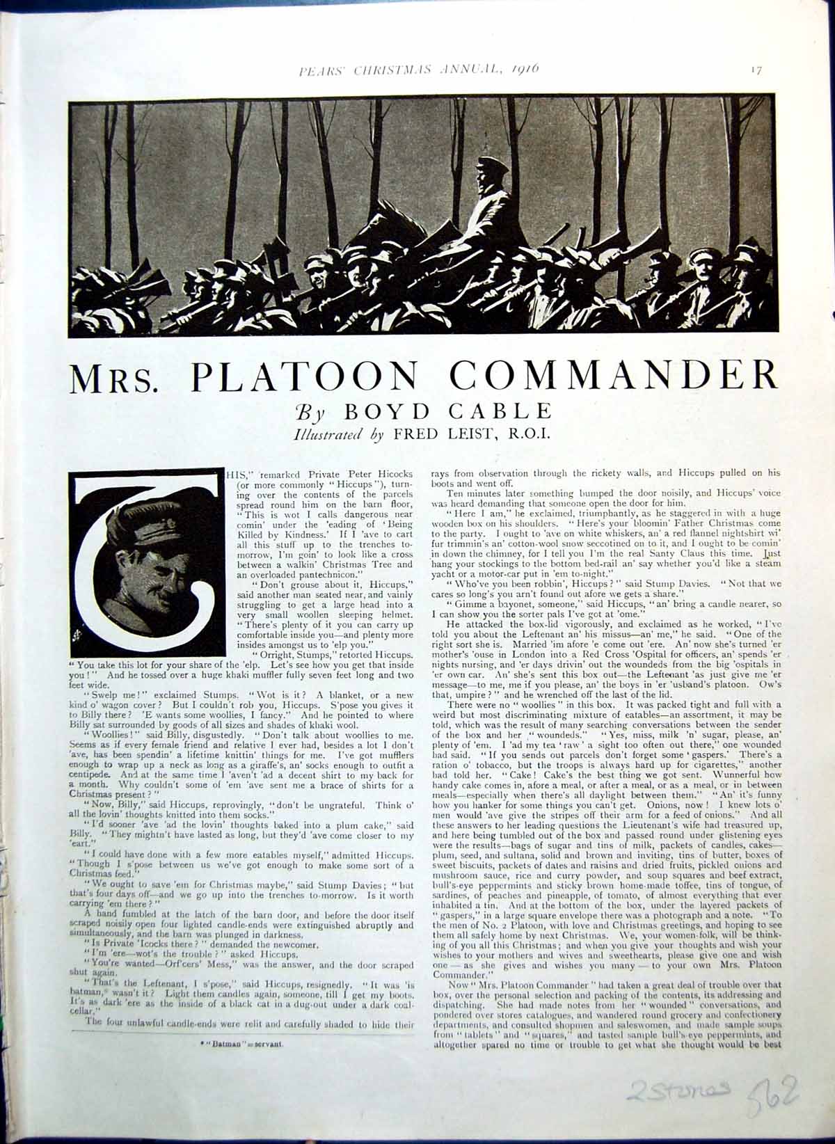 Antique Old Print PearsStories Mrs Platoon Commander Winter'S Defeat 1916