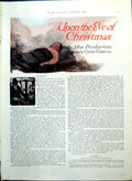 Old Print Upon Eve Christmas Pears Story Man Rags Horseback Dinner 1916 20th