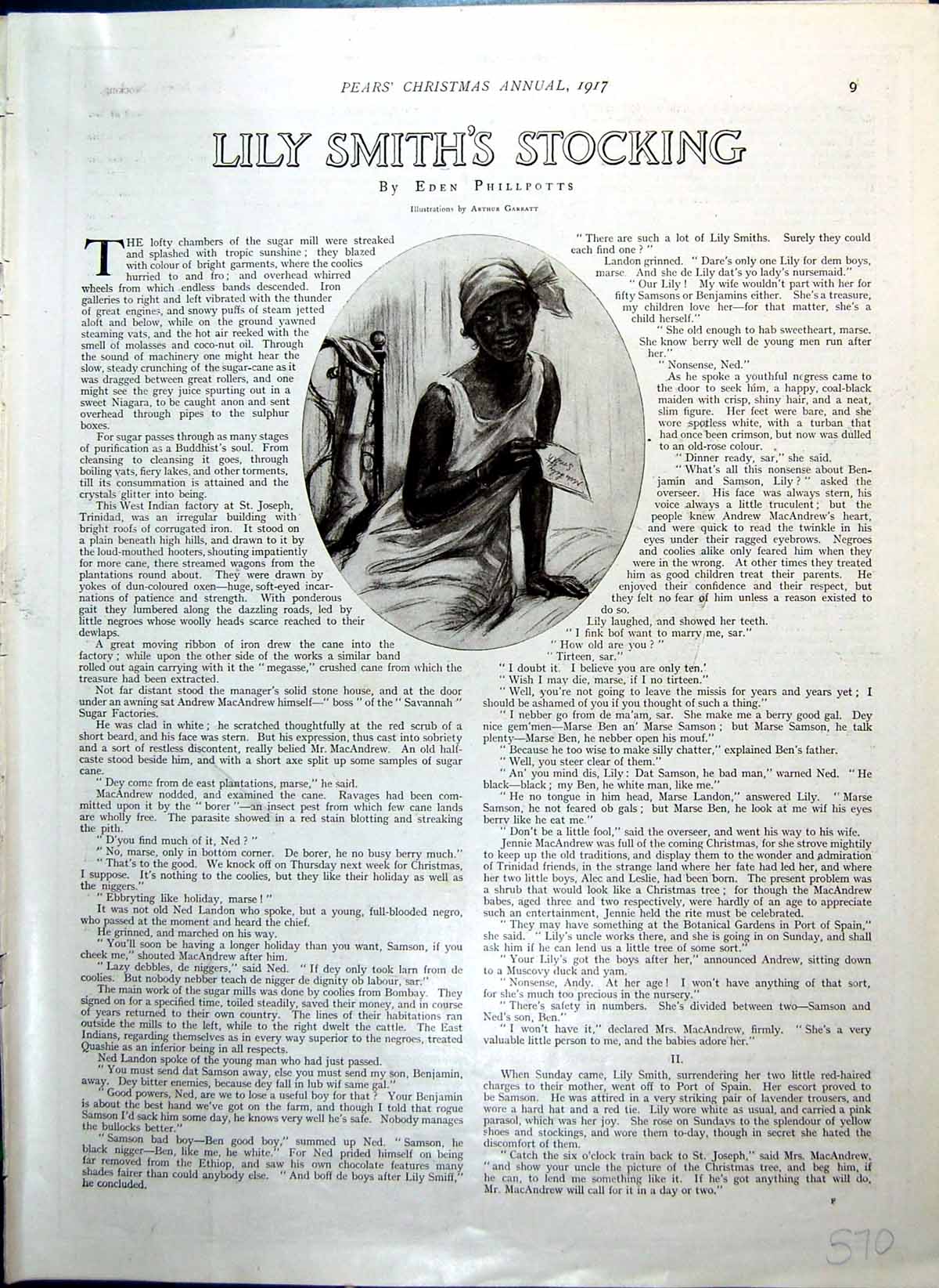 Old Print Lily Smith'S Stocking Three Black People Walking Parasol 1917 20th