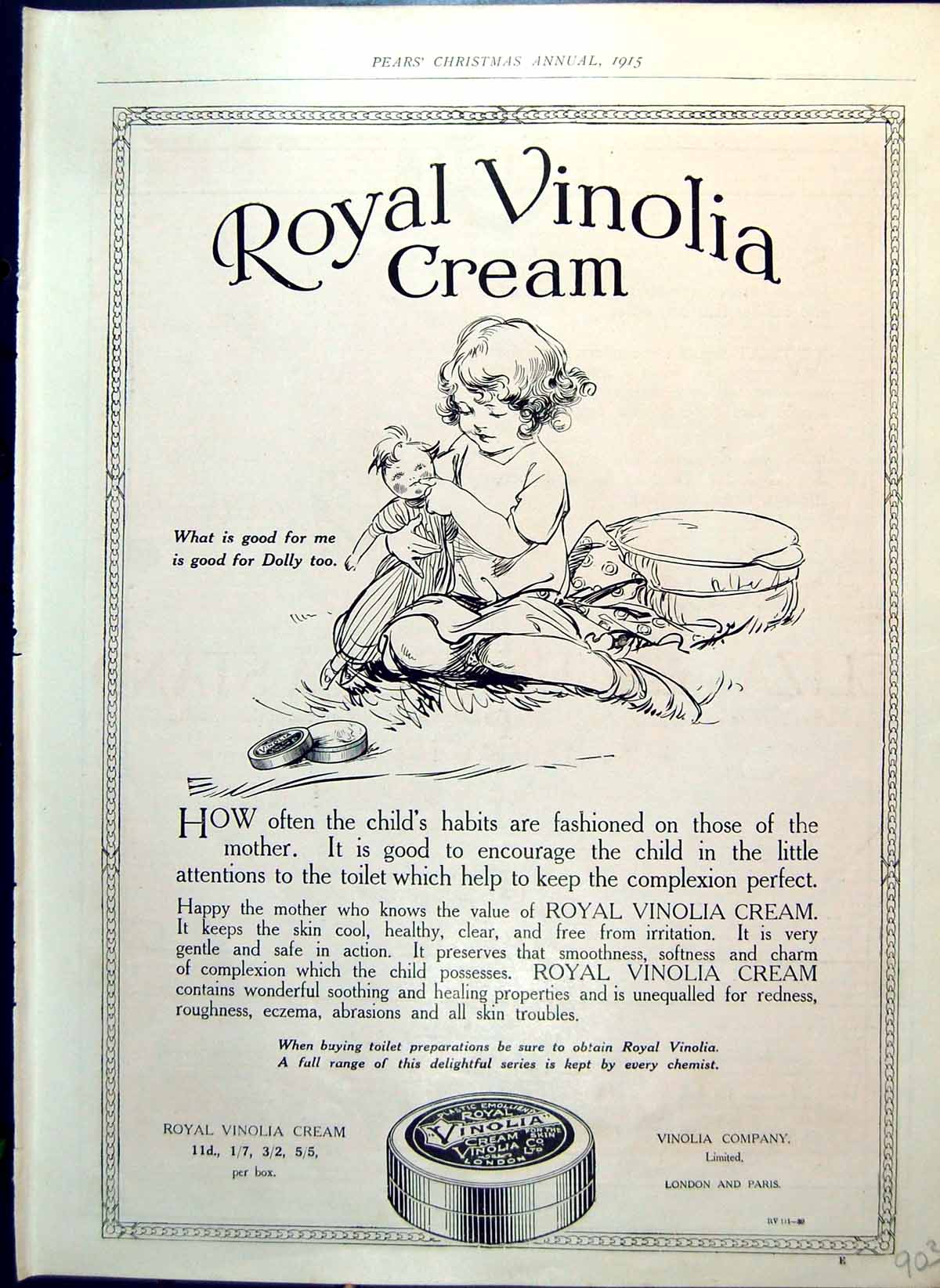 Old Royal Vinolia Cream Child Dolly Advertising On Motor Buses 1915 20th