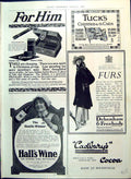 Antique Print Hall'S Wine Furs Adverts Nugget Boot Polish Wood-Milne 1915 20th