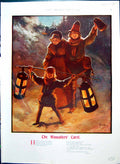 Antique Old Print Damaged Wassailer'S Carol Child Lanterns Colour Carol 1915