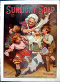 Antique Print Sunlight Soap Wash Day Children Colour Pointer Buchanan 1916