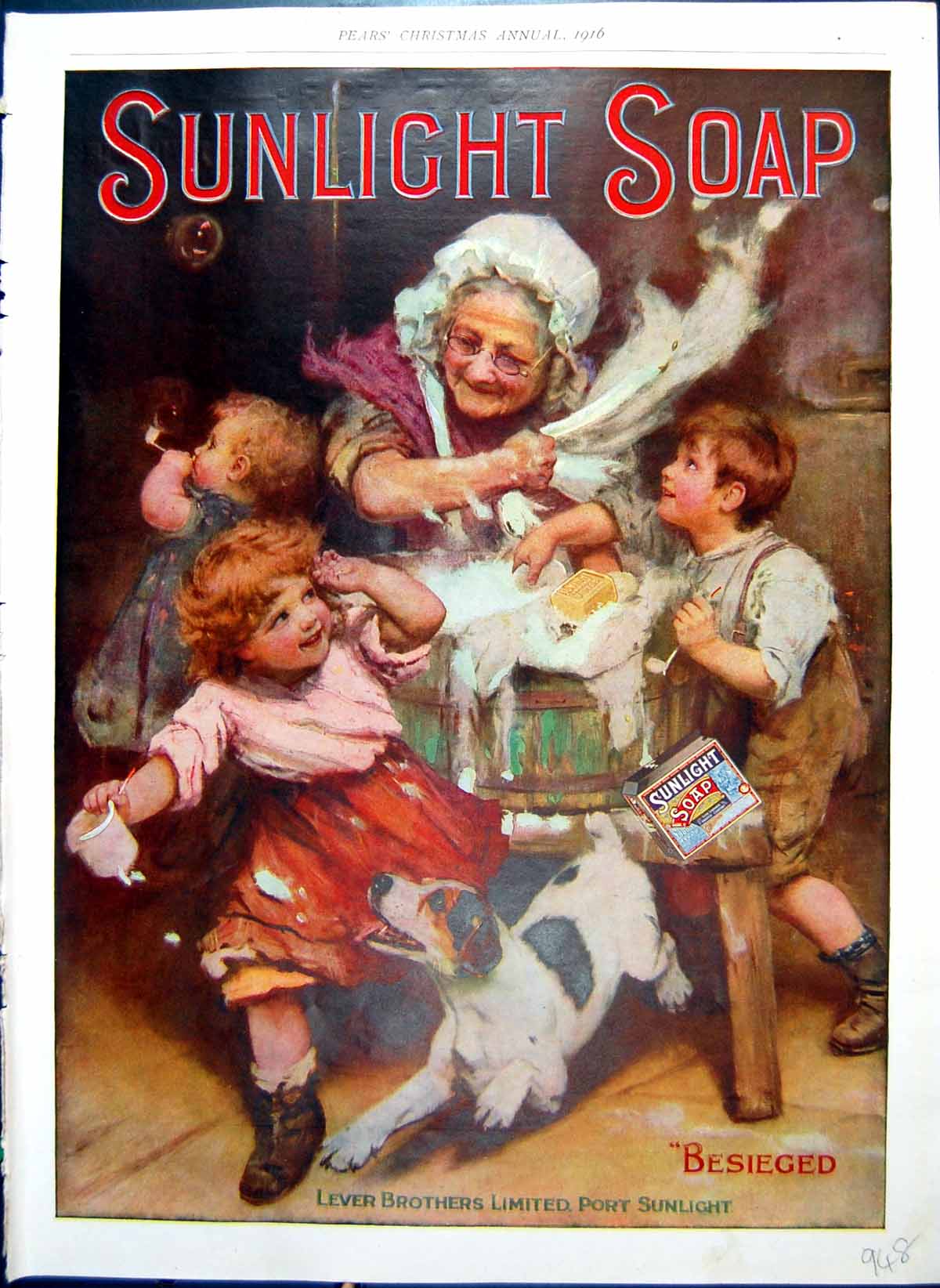 Antique Print Sunlight Soap Wash Day Children Colour Pointer Buchanan 1916