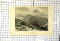 Original Old Antique Print Pass Near Pontresina Engadine Mountains Rocks Horse