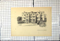 Old Antique Print Chastleton House Oxfordshire Imposing Building Driveway