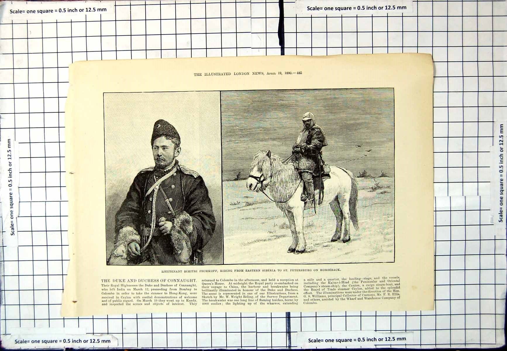 Old Ltnt. Dimitri Pechkoff Riding Eastern Siberia St Petersburg 1890 Victorian