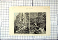 Antique Print Return Chin Lushai Expeditionary Force Rocks Waterfalls 1890 19th