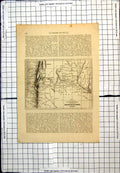 Antique Old Print Map Itinerary Pope Pius Ix From Rio De La Plata To Chili