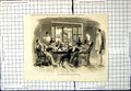 Antique Old Print After Breakfast In Manilla Gentlemen Rattan Chairs Cigars