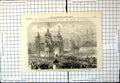 Old Print Coronation King Queen Prussia Passing Under Triumphal Arch 1861 19th