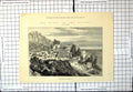 Old Print Queen In Riviera Roccabruna Near Mentone Village Hillside 1882 19th