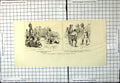 Antique Old Print With Bombay Troops Upper Burma Watching Working Heliograph