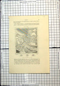 Old Antique Print Map Possibly Formosa Keloung Soouvan Ancien Fort 1882 19th