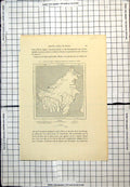 Antique Old Print Borneo Map Navigable Waterways Principal Routes Land 1889