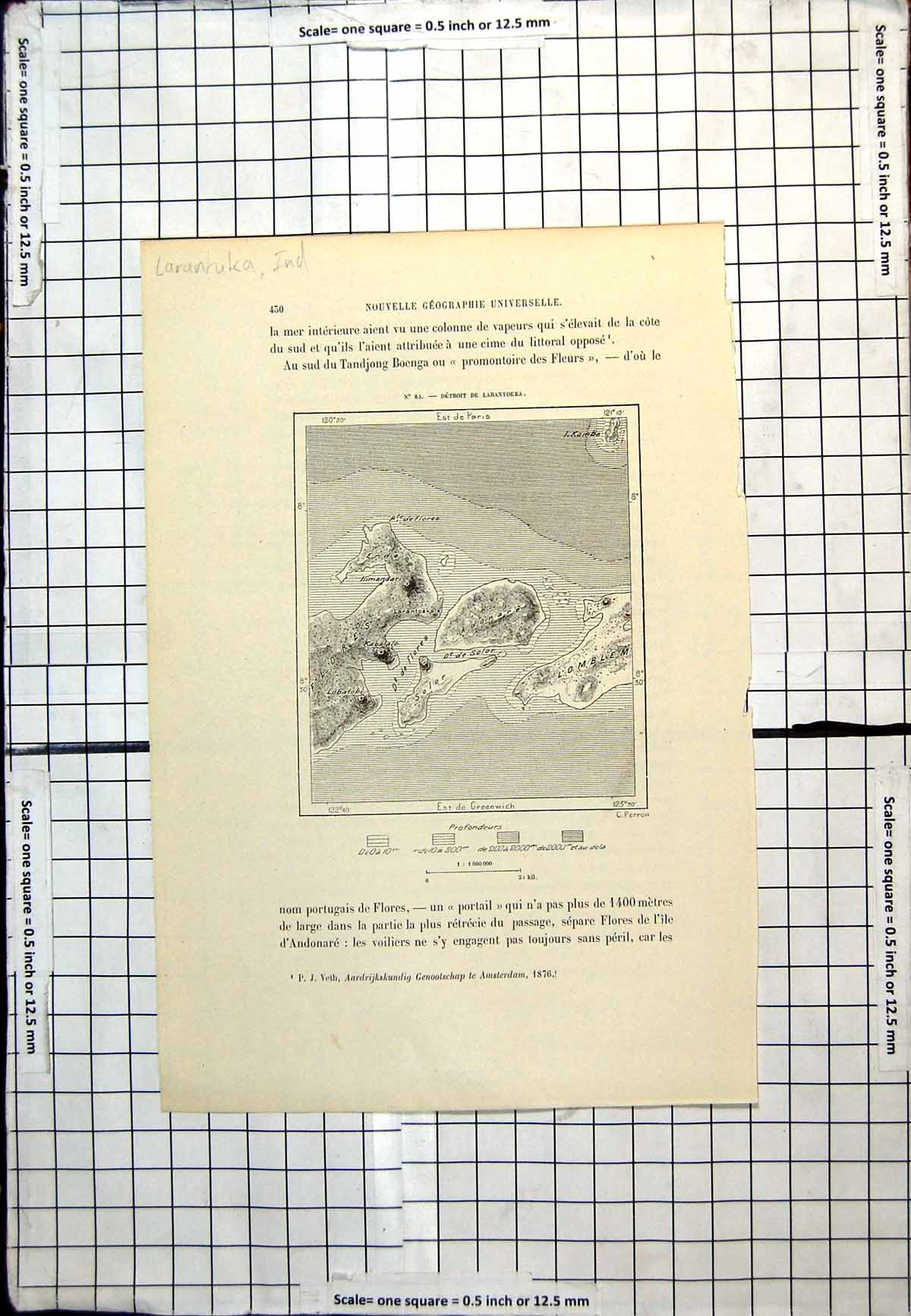 Antique Print Larantuka Indonesia Larantoeka Solor Adanare French Map C1889